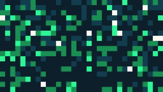 Pixel-Landschaft in Grün und Petrol